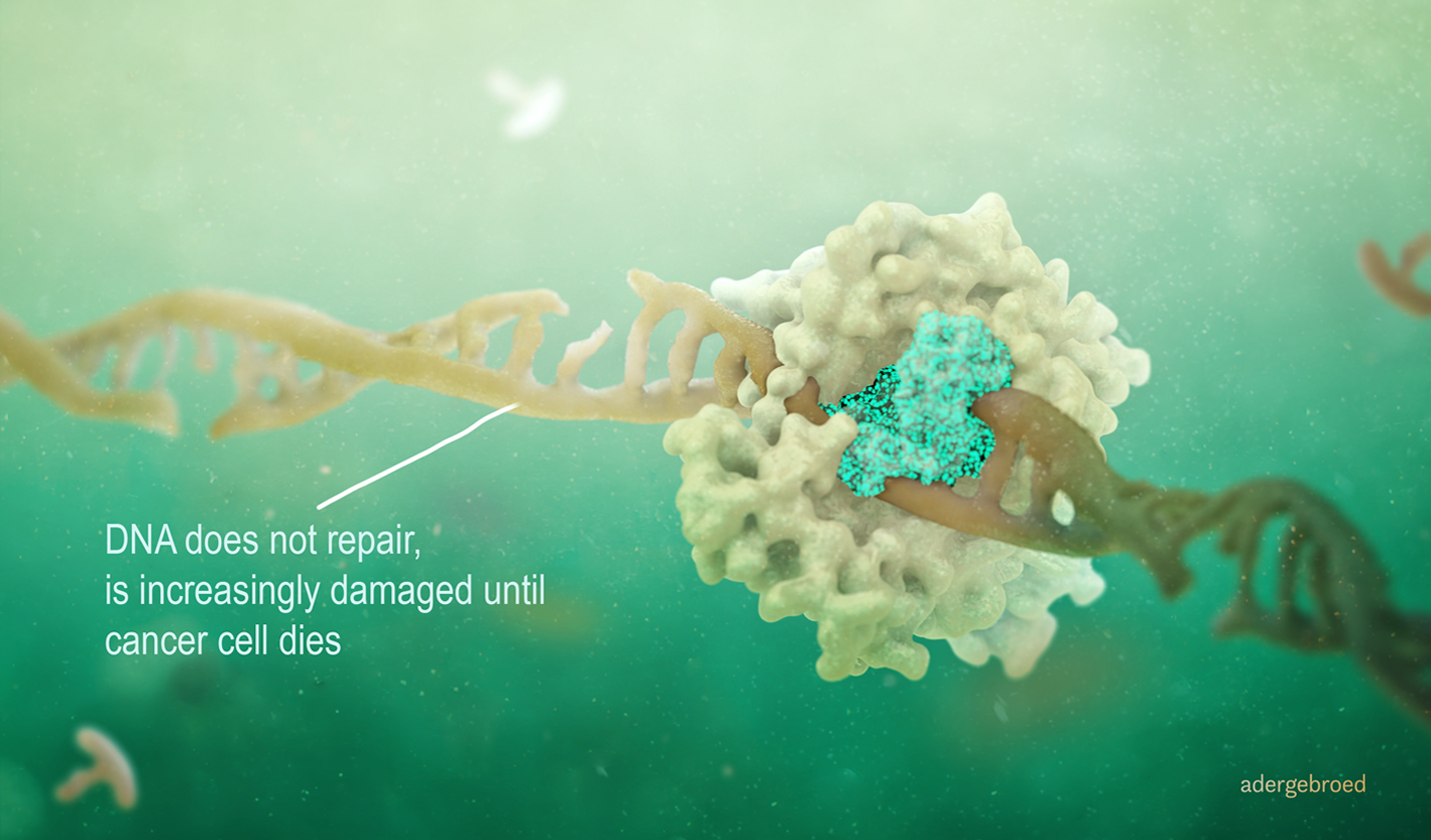 DNA cancer cell does not repair Medical illustration - DNA cancer cell does not repair